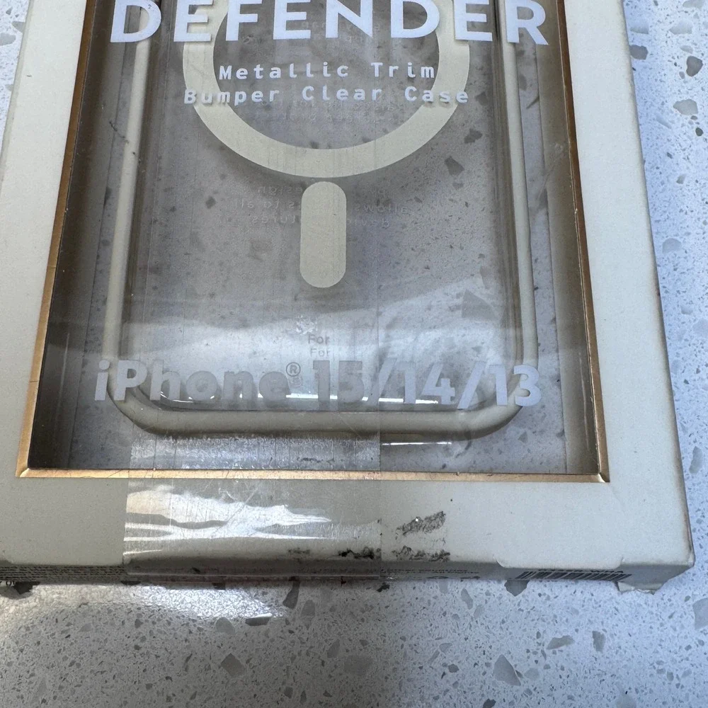 MVMT Magnetic Defender Case for iPhone 15 14 13 MagSafe Clear Gold Trim NIB